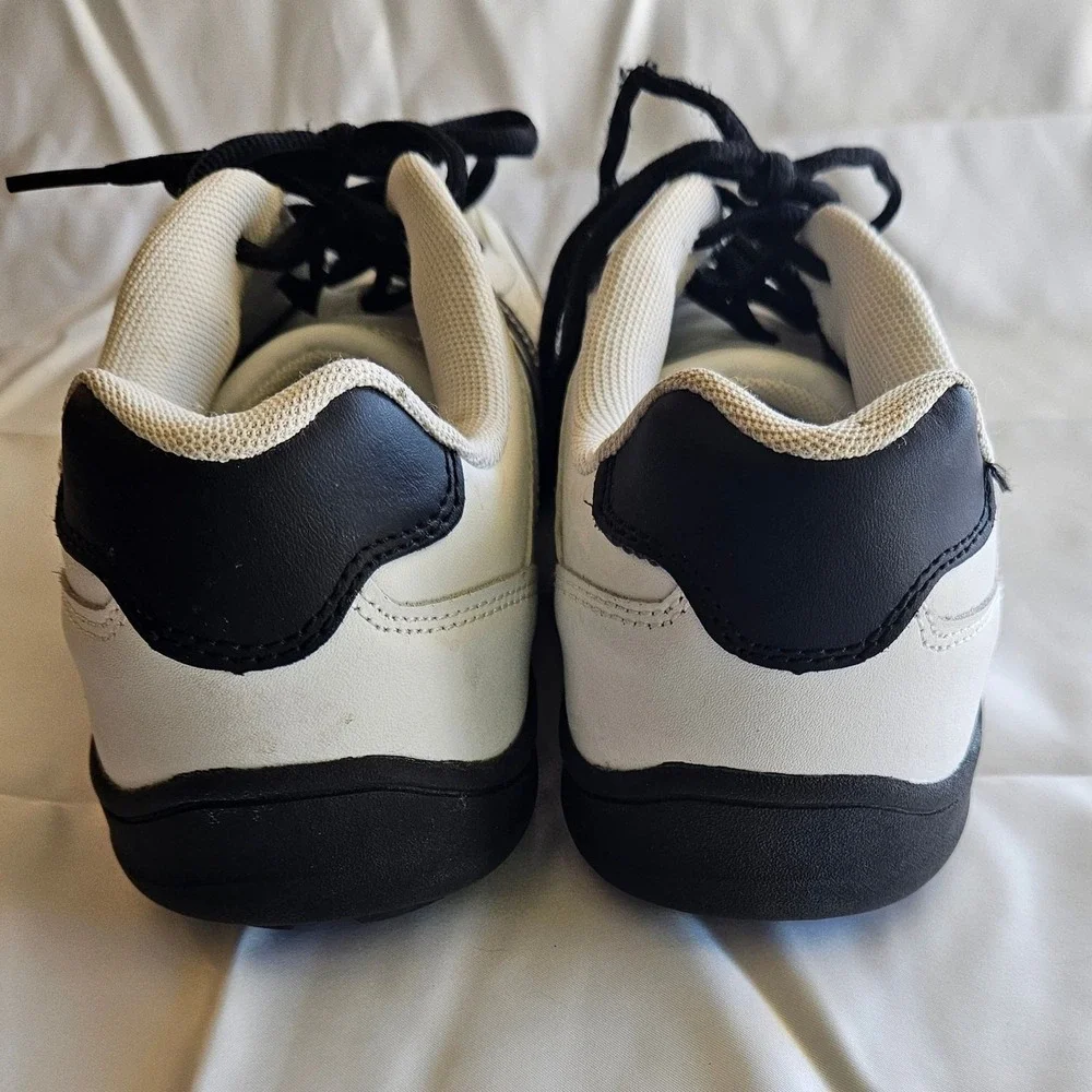 Perry Ellis AMERICA Franklin White Black Soft Spike Shoes Youth Size 2 FREE Ship